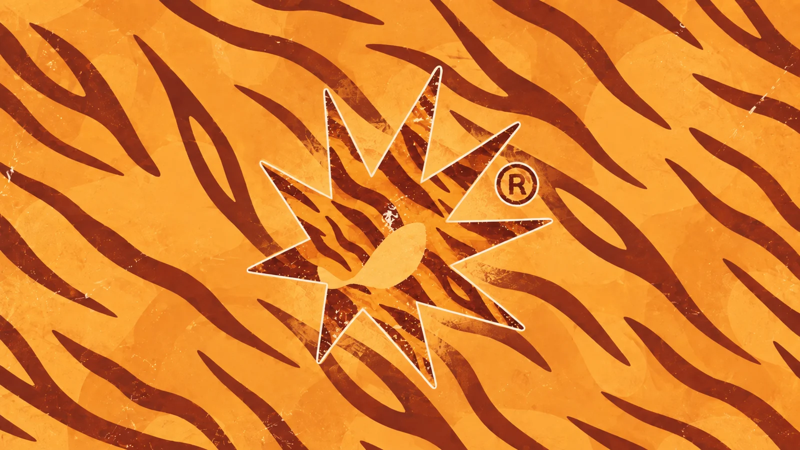 Arte laranja da Gentralha com estampa e símbolo da marca